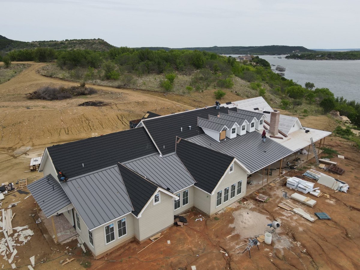 New home construction by Bobby Wolfe Construction on Possum Kingdom Lake